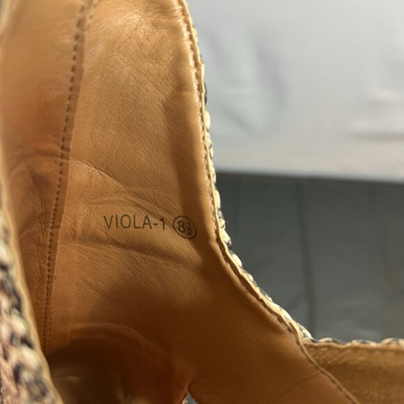 Mata Coffee Snake Viola-1‎ cut-out side chunky heel booties size 8.5 - Picture 6 of 8